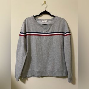 Hippie Rose Racing Stripe Crew Neck Sweatshirt -‎ L